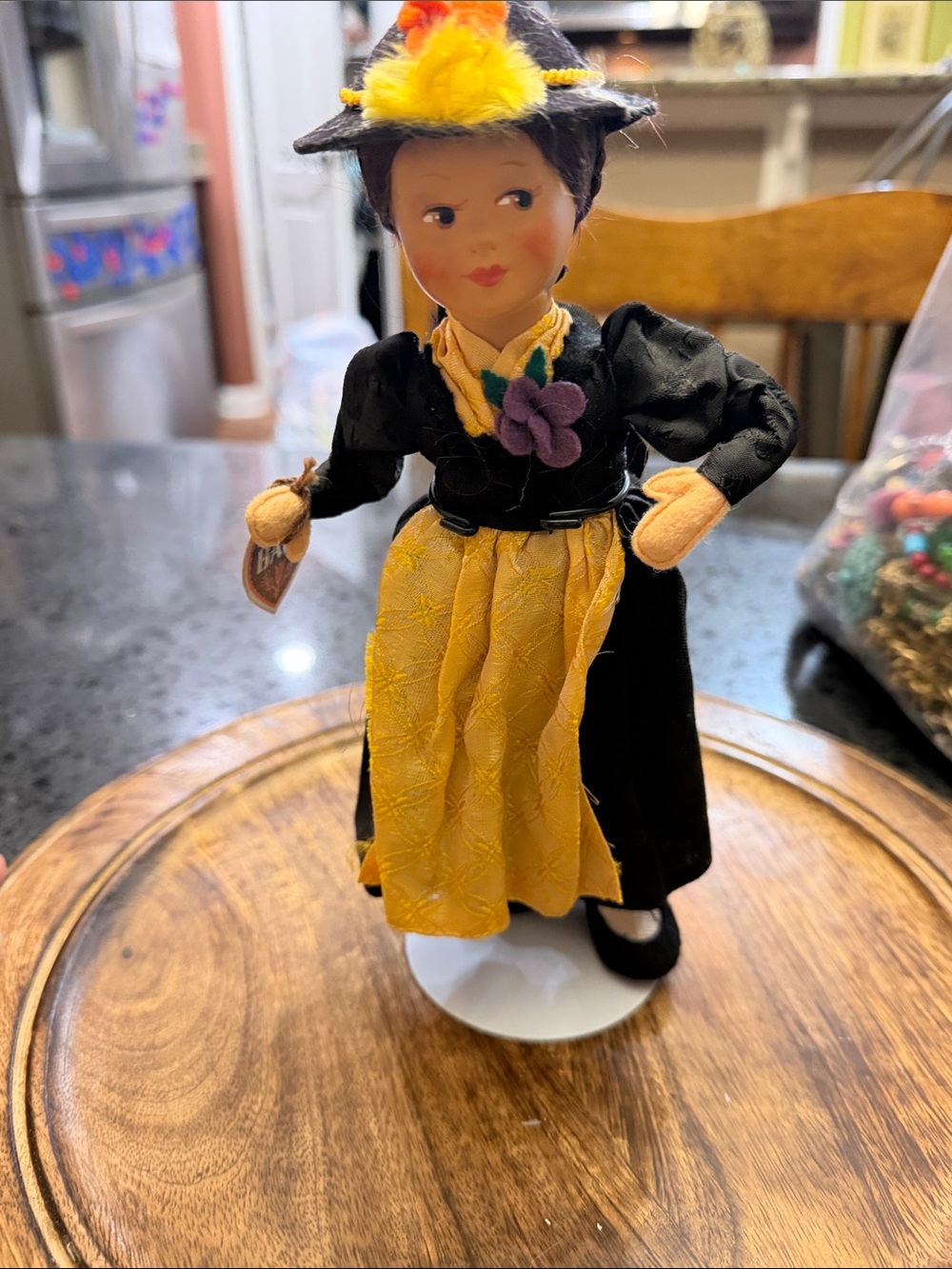Baitz vintage doll with stand
